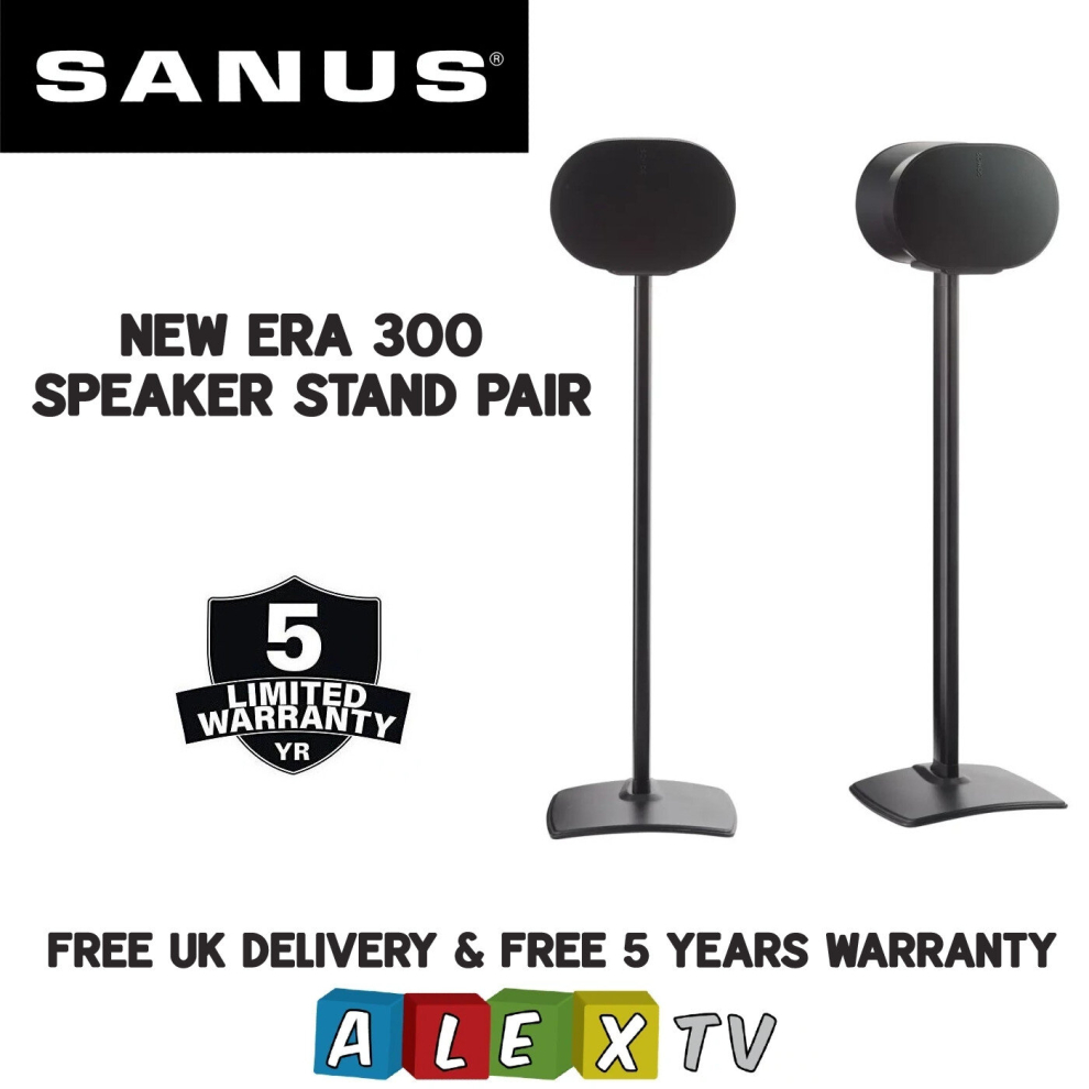 SANUS WSSE32 Black Pair Fixed Height Speaker Stands for Sonos Era 300 FREE POST-image-OPC-PCWV8GN-NEW