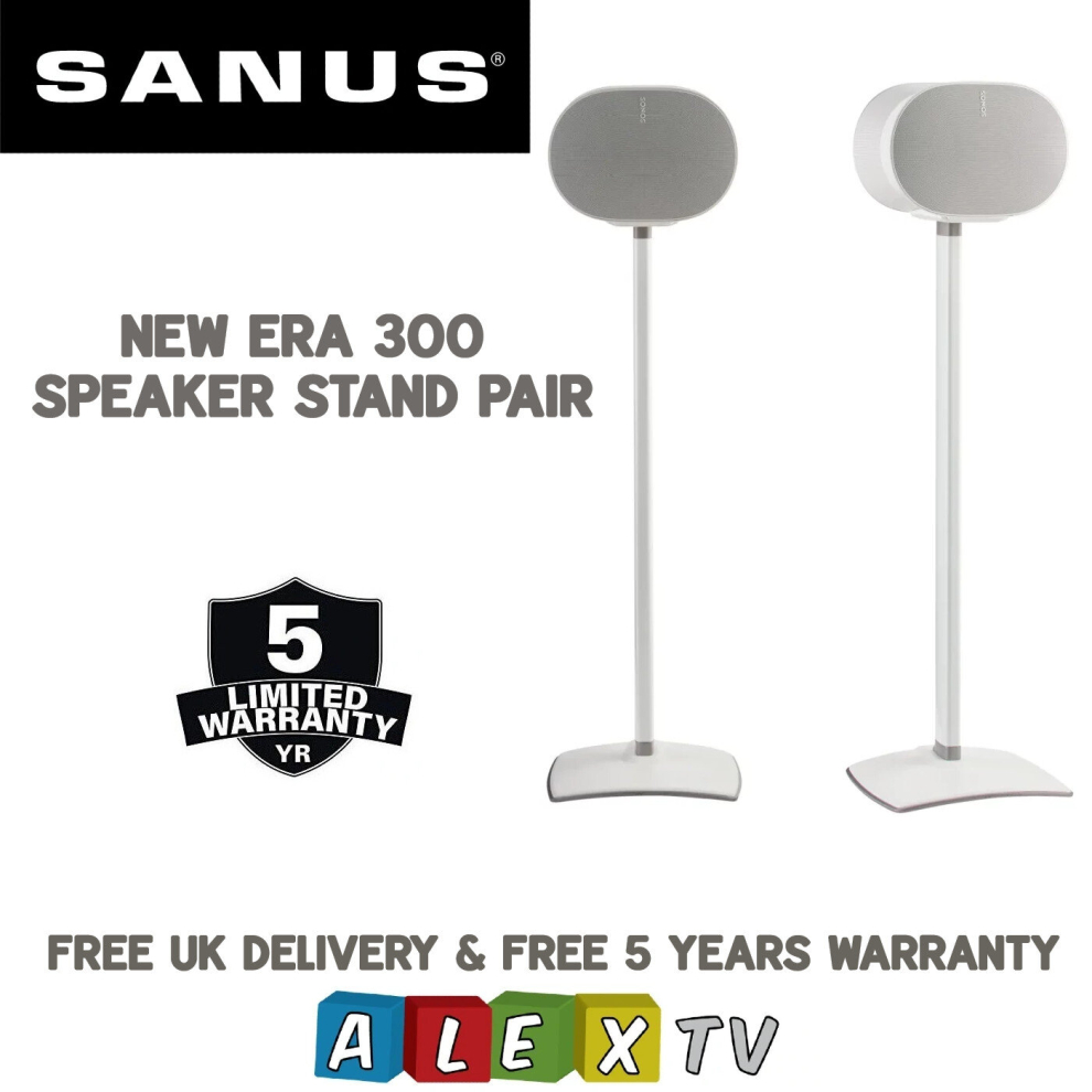 SANUS WSSE32 White Pair Fixed Height Speaker Stands for Sonos Era 300 FREE POST