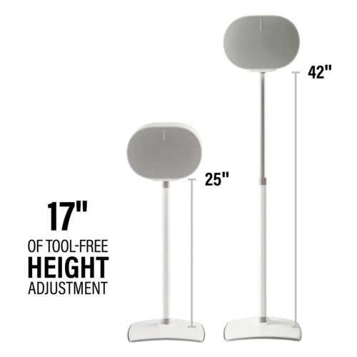 SANUS WSSE3A2 White Pair Height-Adjustable Speaker Stands for Sonos Era 300 2