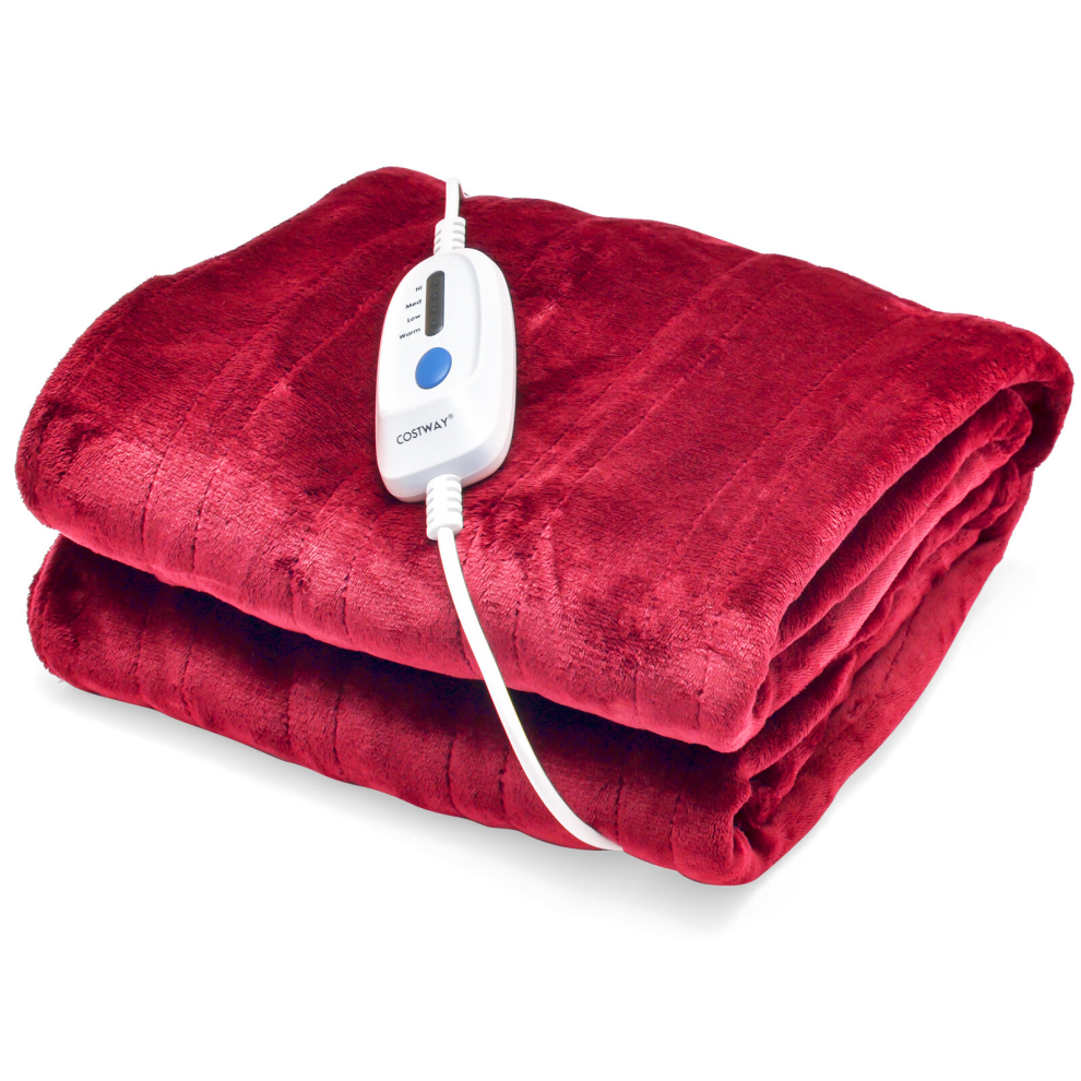 150 x 200 cm Electric Heated Blanket Soft Heating Blanket Throw 4 Heating Levels