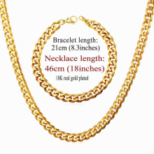 3MM Men Chain Bracelet & Necklace Set Stainless Steel Chain For Pendant DIY Jewelry WholeSale GNH2273