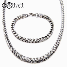 Stainless Steel Necklace Bracelet Set Silver Snake Chain Men Choker Necklace Jewelry Sets Drop MS104