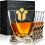 KITNATS Παλαιωμένα Ποτήρια Ουίσκι 10 OZ, Σετ 4, Δώρο - Barware Για Bourbon, Scotch, Rum 1