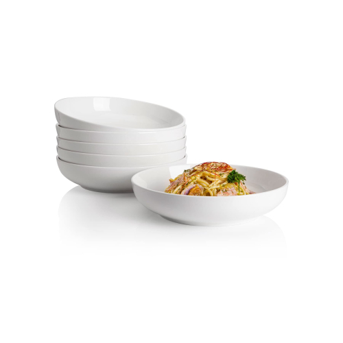 Sweese Pasta Bowls, 22 Ounce Salad White Serving Bowls Set of 6, 76 ...