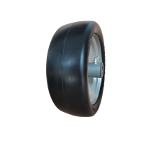 Marathon 9x3.50-4" Flat Free Lawnmower Tire on Wheel, 4" Centered Hub, 3/4" Bushings