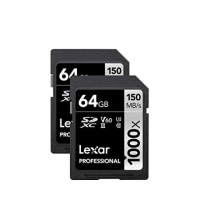 Lexar Professional 1000X 64GB (2-Pack) SDXC Uhs-II Cards