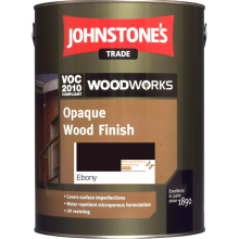 5 LTR JOHNSTONE'S WOODWORKS OPAQUE WOOD FINISH SATIN EBONY