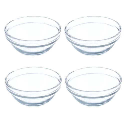 4 x Glass Prawn Cocktail Bowls Appetizer Starter Glass Dish Stacking 2