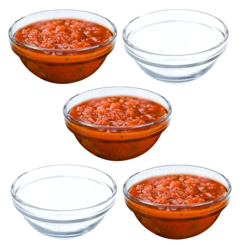 Glass Dip Bowls Dessert Appetizer Sauce Small Stacking 240ml x5