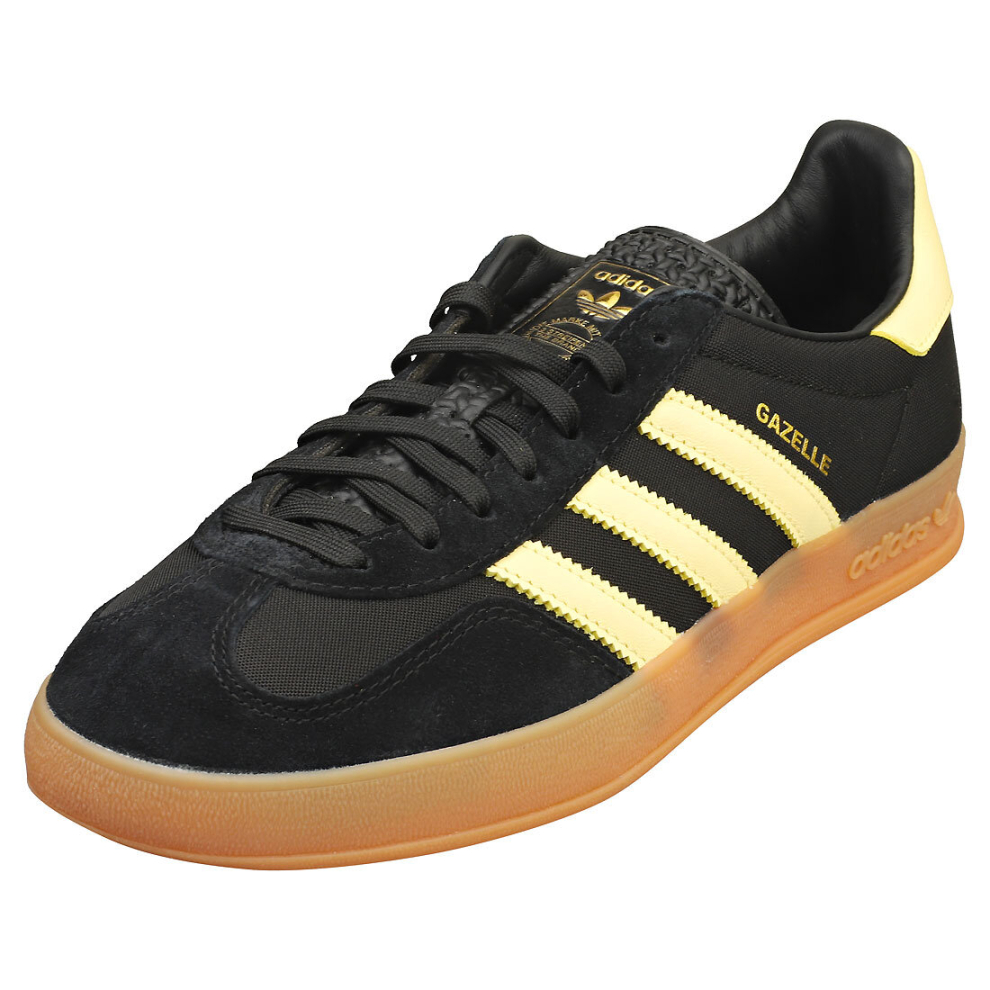 (8.5) adidas Gazelle Indoor Mens Fashion Trainers in Black Yellow