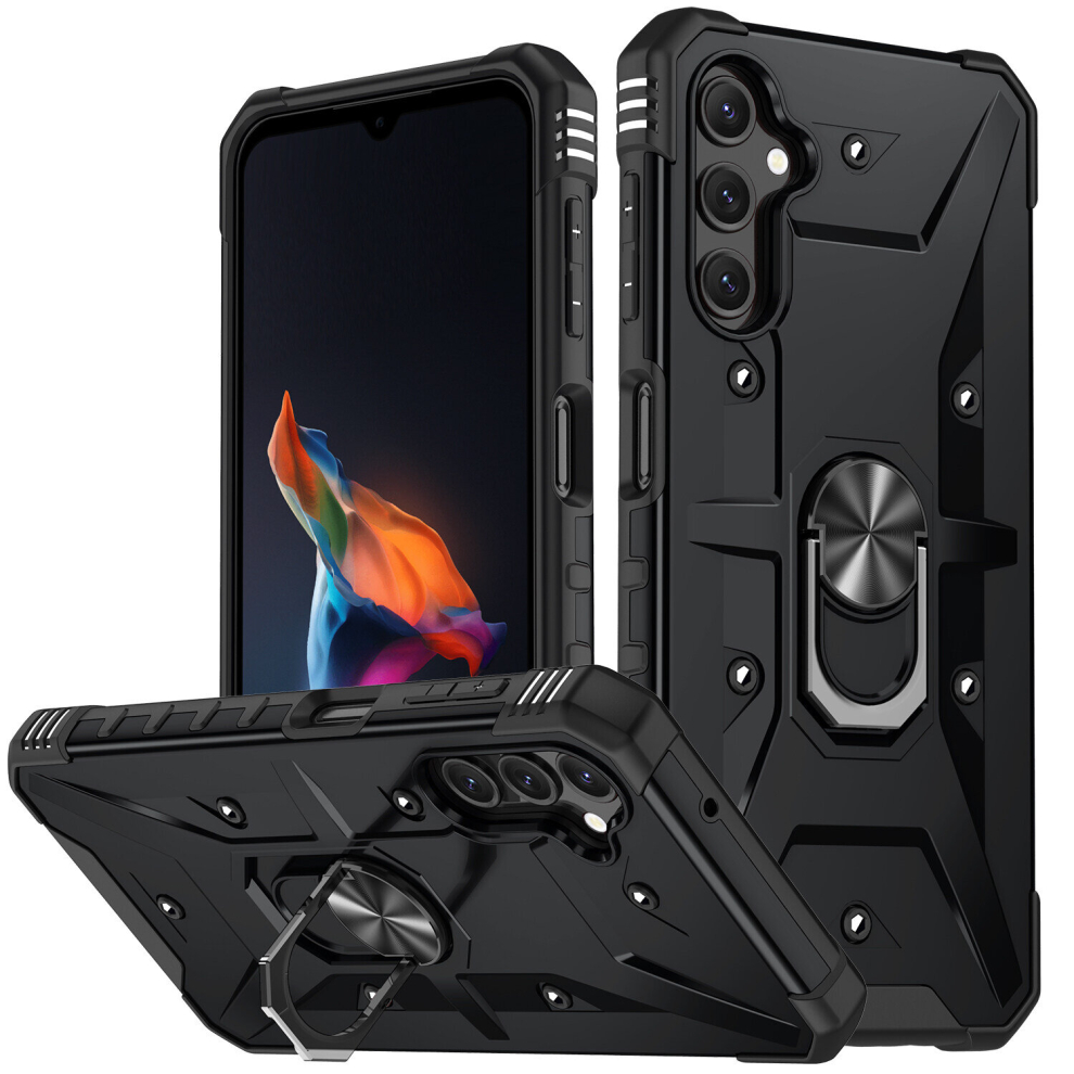 Photos - Case Shockproof Magnetic With Ring Holder Cover For Samsung Galaxy S23 Ultra Plus A54 A34 A14(Black, Samsung Galaxy A14 5G)