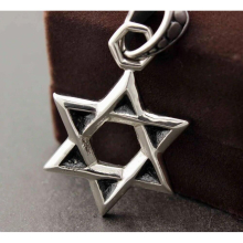 Jewish Star of David Religious Pendant Man Charm Stainless Steel