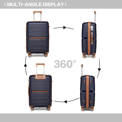 (Navy, K2392L CM 20/24/28 suitcase set) British Traveller Hard Shell Suitcase 1