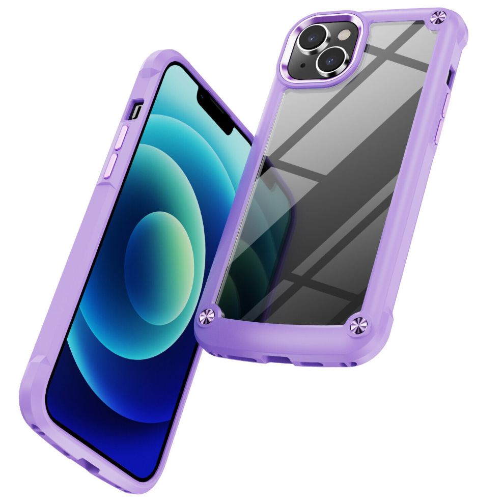 (iPhone 15, Purple) Simple Phone Case For iPhone15 14 13 12 11 7 8 Plus Pro Max with Wireless Charging