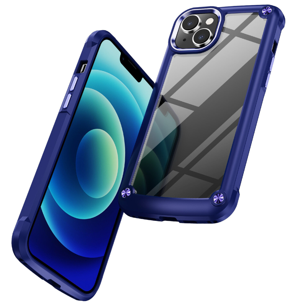 (iPhone 15, Blue) Simple Phone Case For iPhone15 14 13 12 11 7 8 Plus Pro Max with Wireless Charging