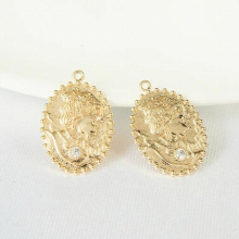 14*18MM Retention Real Plated Copper Zircon Girl Shape Pendants Charms DIY Jewelry Making Findings Accessories