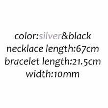 Punk Style Chain Link Stainless Steel Silver Bracelet Necklace Sets Men Gift Jewelry Sets HZTZ182