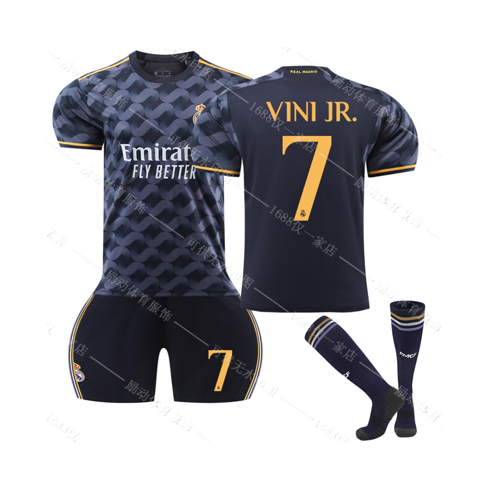 (XXL(185-195cm)) 23/24 New Real Madrid Away Football Training Shirt Kits (No.7 VINI JR.)