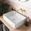 Bathroom Countertop Basin Sink Fluted Gloss White Rectangular Modern 503 x 365mm 2