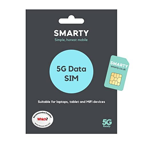 SMARTY 5G DATA ONLY SIM CARD, Superfast 5G at No Extra Cost, Pay when