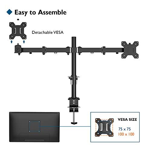 BONTEC Dual Monitor Mount for 1327 inch LCD LED Screen, Tilt Swivel