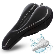 ronux Narrow Bike Seat Cushion, Memory Foam & Gel Extra Comfort Pad Bicycle Saddle Cushions, Exercise Road Peloton Mountain Bikes Comfy Cycling