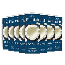 Plenish Organic Unsweetened Coconut Milk - 8 x 1 Litre, 4-Ingredient, No Gums or Additives, Vegan