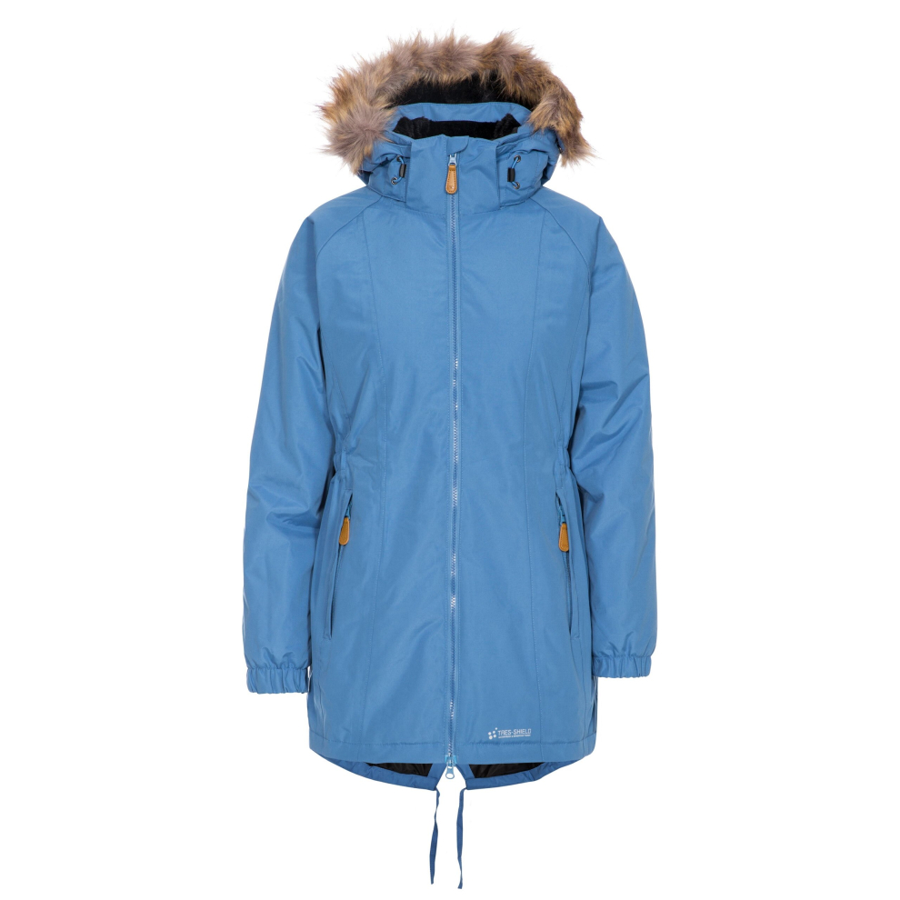 (6, Denim Blue) Trespass Womens Parka Jacket Waterproof Celebrity