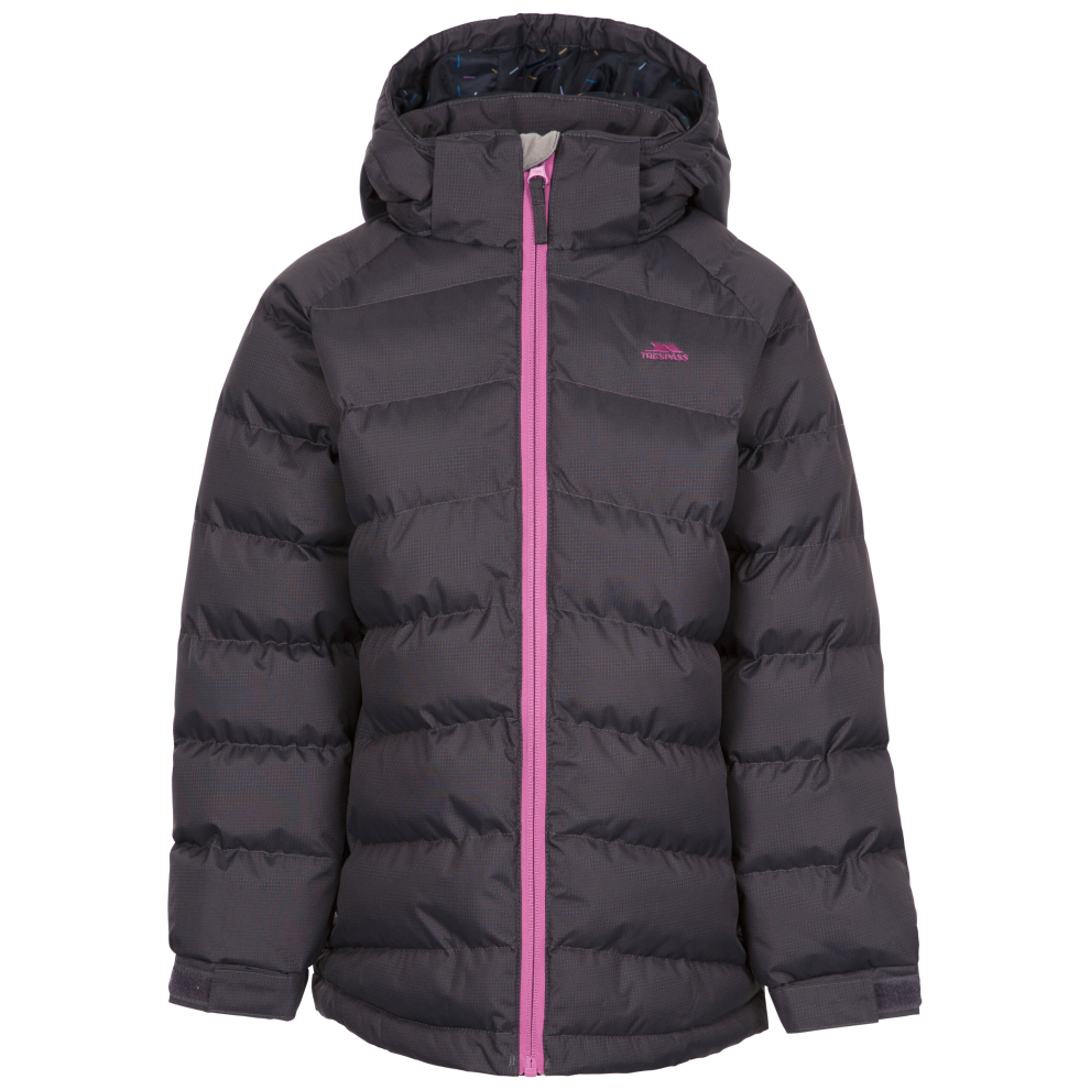 Trespass (3-4 Years, Dark Grey) Girls Padded Jacket Hooded Amira