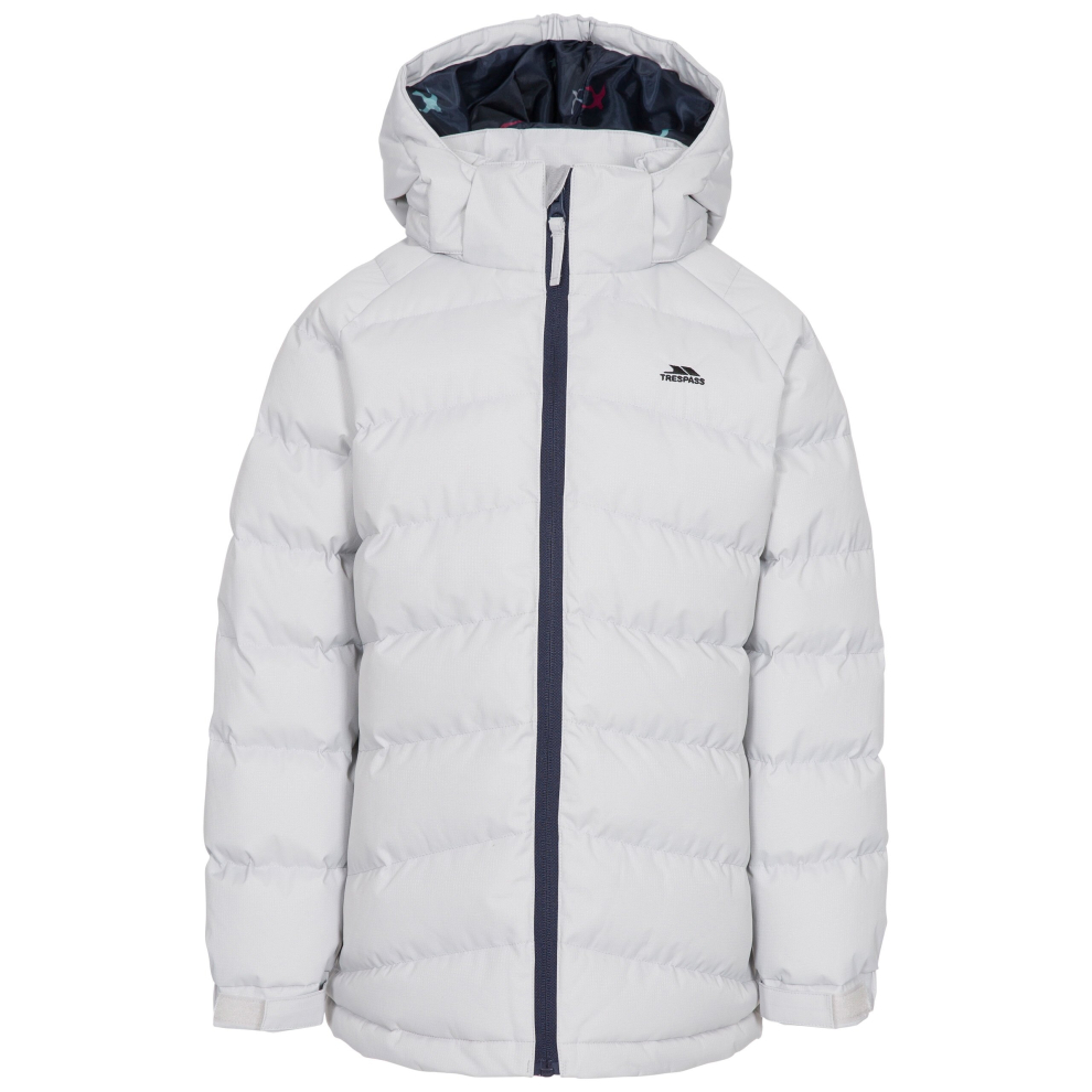Trespass (3-4 Years, Pale Grey) Girls Padded Jacket Hooded Amira