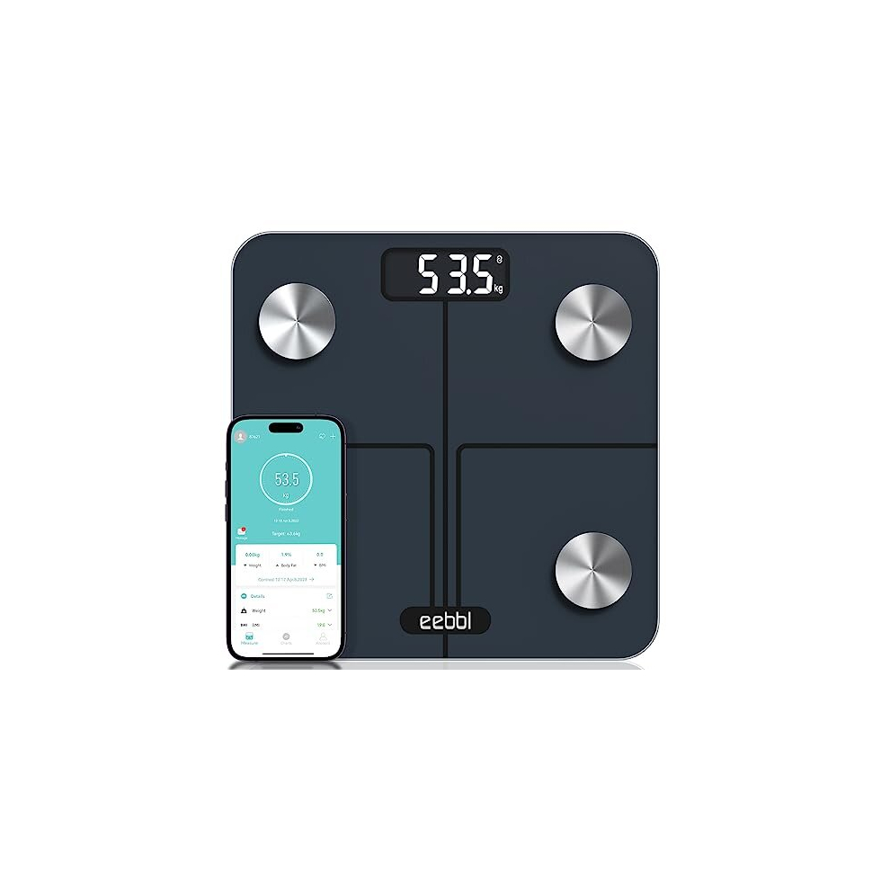 Eebbl Body Fat Scale Bluetooth, Digital Body Weight Bathroom Scales Weighing Scale Smart Bmi Scales, Body Composition Monitors With Smartphone App,
