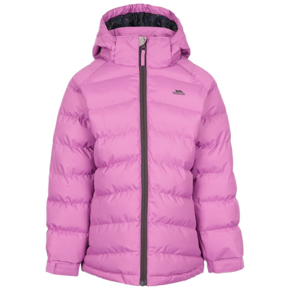 (11-12 Years, Deep Pink) Trespass Girls Padded Jacket Hooded Amira