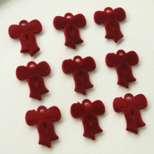 Winter Velvet Style Ribbon Knot Bow Jewelry Necklace Pendant Charms 25*30mm 60pcs Wine Red Colors Ornament Tie Bows Charm Craft