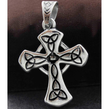 Mens Charm Biker Stainless Steel lRISH CROSS Ireland Pendant