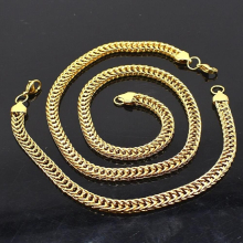 Men Jewelry Chain Link Necklace Bracelet Sets High HZTZ127