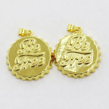 10 Pcs Be pendant Metal Round jewelry Pendant Gift Jewelry pendant Gift 7405