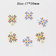 20pcs/Lot Christian Baby Pin Charms For Kids Silver Plated Mini Enamel Assyrian Flag Jewelry Charms For DIY Jewelry Making