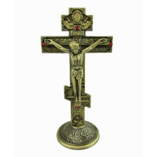 Bronze Home Decoration Figurines Catholic Standing Crucifix Table Cross