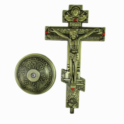 Bronze Home Decoration Figurines Catholic Standing Crucifix Table Cross 2