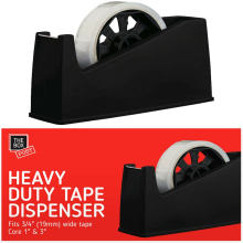 Black Weighted Tape Dispenser Refillable Basic Home Office School UK