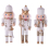 (White / Gold) Christmas Nutcracker Soldier 3 Wooden Nut Cracker 3