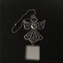 sublimation blank angel wing car hanger ornaments with zircon small charm hot transfer printing blank consumables 15pcs/lot
