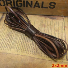 2meter Retro Coffee Cow Leather Strap Findings 2/3/4/5/6/8/10mm Flat/Round Leather Cord String Rope DIY Bracelet Making