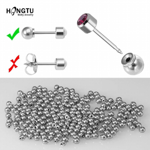 2PCS Stainless Steel Earring Backs Earring Backings Ear Safety Back Pads Backstops Replacement for Fish Hook Earring Studs Hoops 1