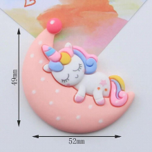 10pcs Big Unicorn Resin Flatback Cabochons Large 55mm Cartoon Rainbow Unicorns Flat Back Embellishment for Scrapbooking