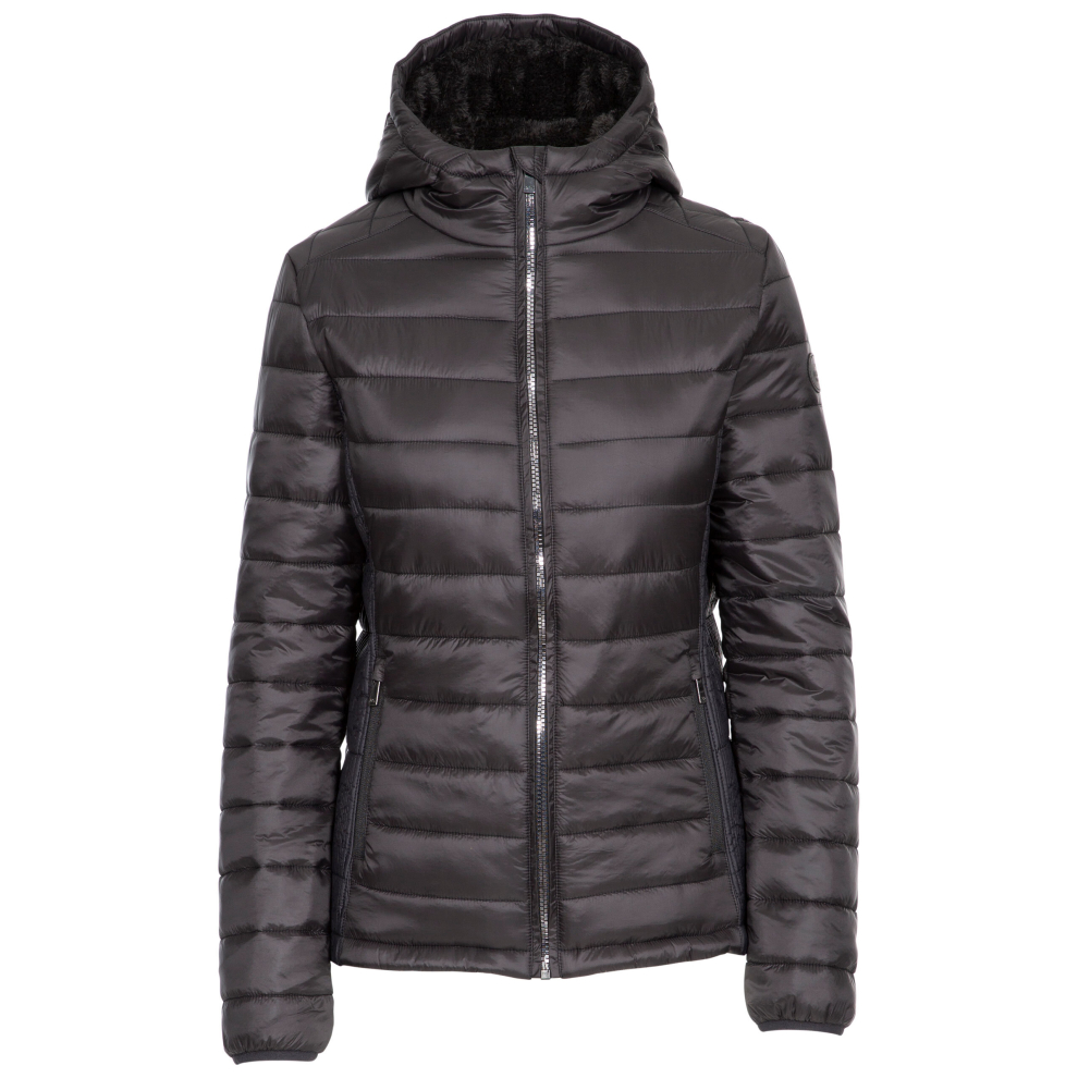 (18, Black) Trespass Womens Padded Jacket Hooded Valerie