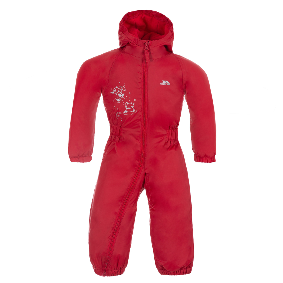 (18/24, Signal Red) Trespass Babies Rainsuit Waterproof Dripdrop