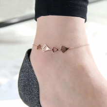 Fan Shape Anklet Chain For Woman Girl Party Gift Rose 316L Stainless Steel Jewelry Never Fade
