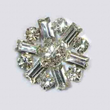30mm crystals baguette stones fancy floral button wedding bridal invitation ornament accessories