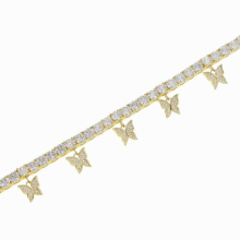 5MM Cz Tennis Butterfl Anklet Rhinestone Crystal Jewelry For Women Crystal Butterfly Pendant Anklet Beach Foot Chain Bracelet